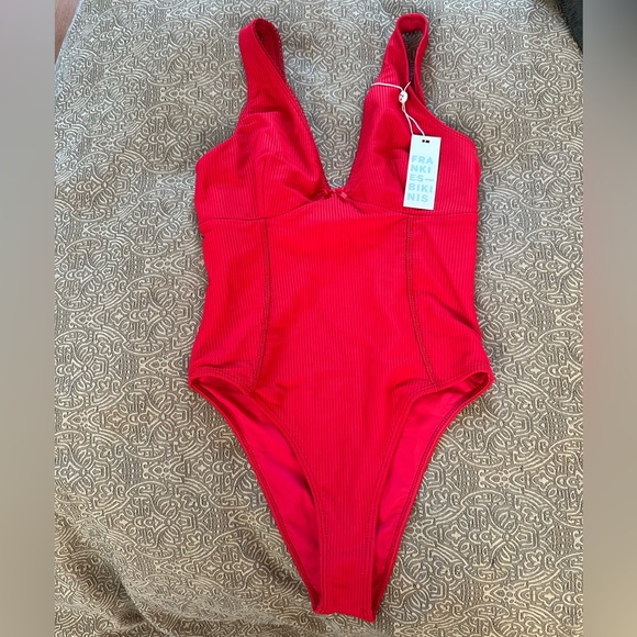 NWT red Frankie’s Bikini one piece. Super cute and never been worn! Size medium - Picture 3 of 6